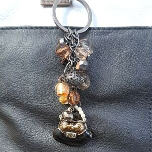 Hand Crafted Bag Purse Tote Jewelry Key Ring Decorative Vintage Jewelry Upcycle